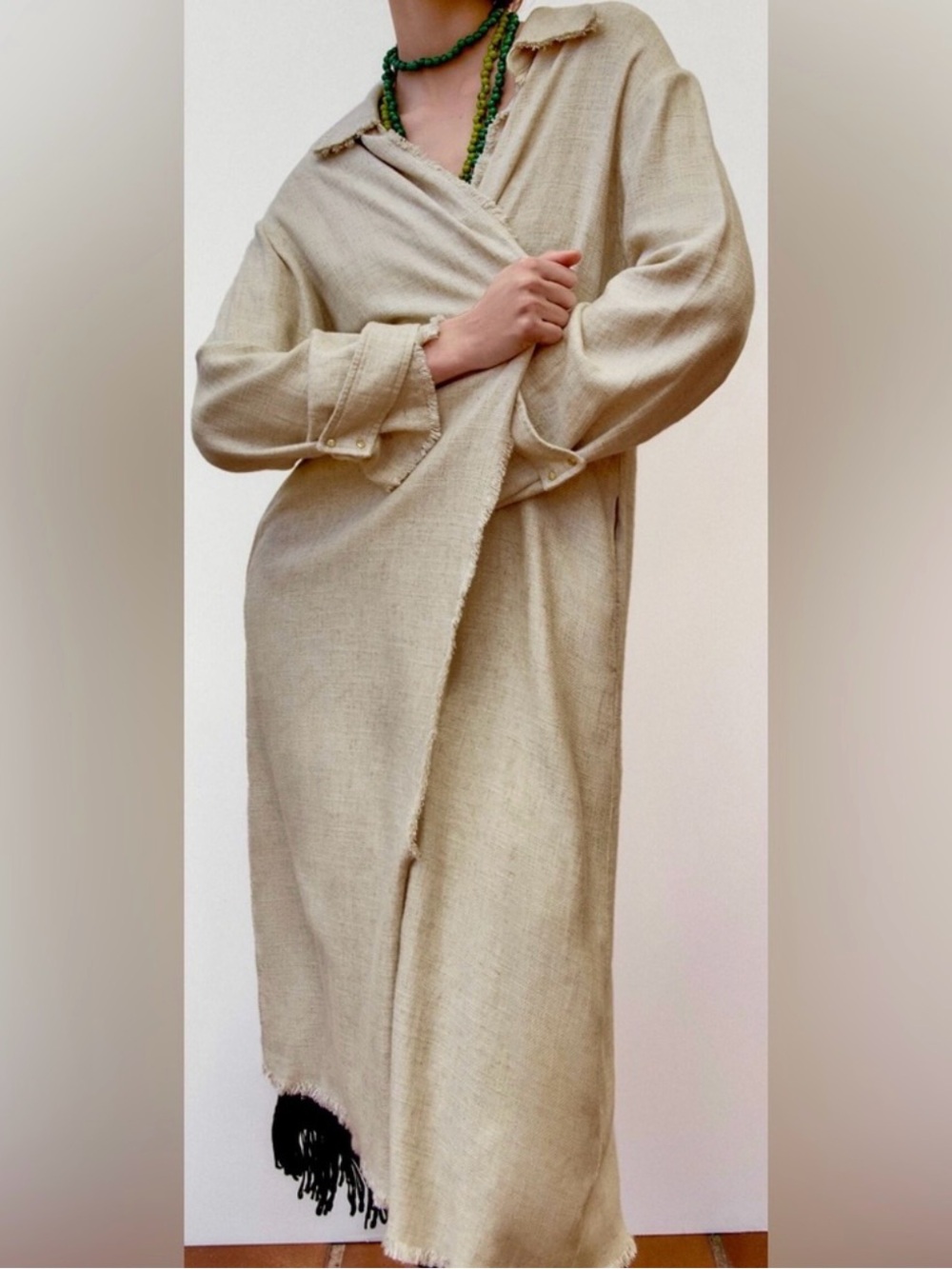 ZARA LIGHT WEIGHT RUSTIC LINEN BLEND TRENCH M-L